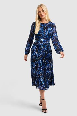 Wallis Wallis Petite Floral Pleated Midi Dress