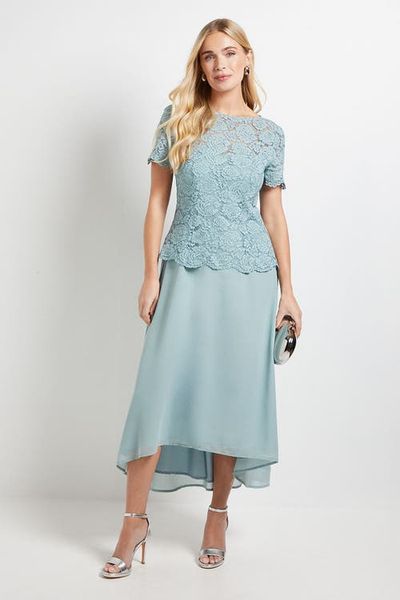 Wallis Wallis Petite Lace Overlay Midi Dress