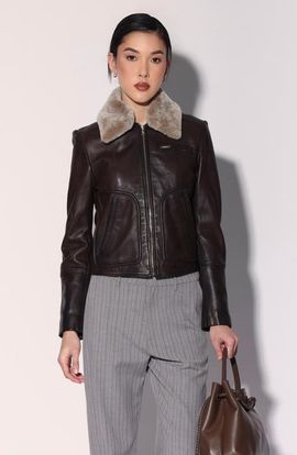 Walter Baker Walter Baker Liza Leather Fur Jacket
