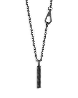 Walters Faith Walters Faith 18K Black Gold Black Diamond Grant Hexagon Bar Pendant