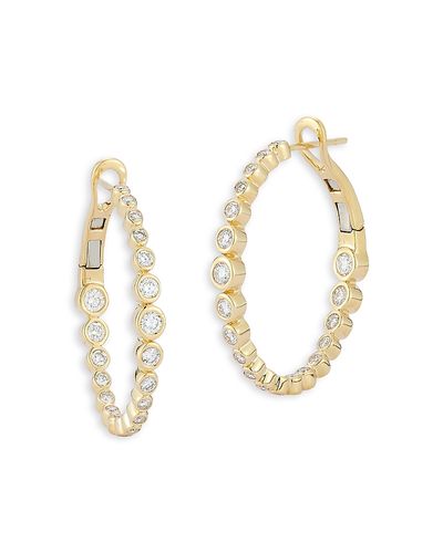 Walters Faith Walters Faith 18K Gold Diamond Classic Oval Small Hoop Earrings