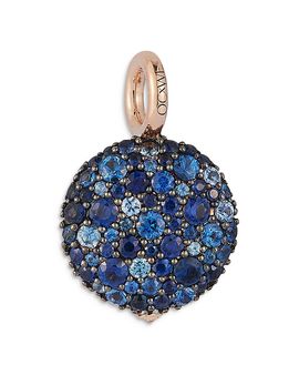 Walters Faith Walters Faith 18K Rose Gold Blue Sapphire Cluster Chantecaille Pebble Locket Pendant