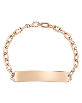 Walters Faith Walters Faith 18K Rose Gold Carrington Diamond Id Bracelet