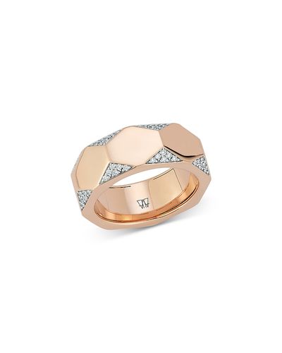 Walters Faith Walters Faith 18K Rose Gold Diamond Quentin Hexagon Band