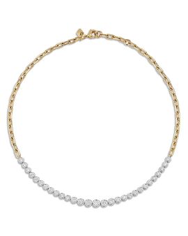 Walters Faith Walters Faith 18K White & Yellow Gold Bezel Diamond Graduated Collar Necklace, 16