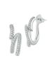 Walters Faith Walters Faith 18K White Gold Diamond Duet Thoby Spiral Earrings - 1