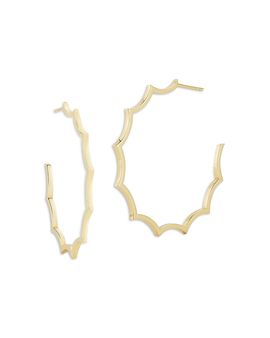 Walters Faith Walters Faith 18K Yellow Gold Clive Scalloped Hoop Earrings