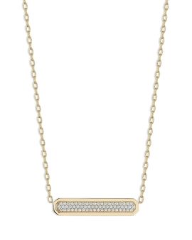 Walters Faith Walters Faith 18K Yellow Gold Diamond Carrington Id Bar East West Pendant Necklace, 18