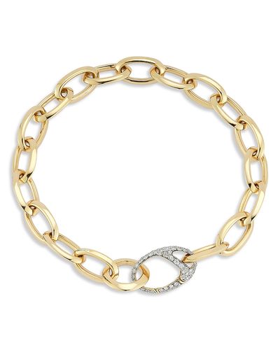 Walters Faith Walters Faith 18K Yellow Gold Diamond Garnett Oval Chain Link Bracelet