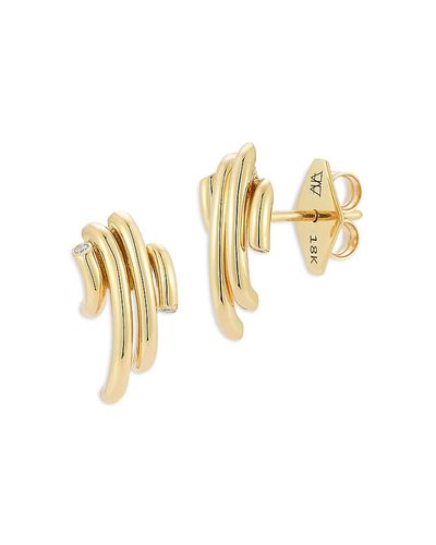 Walters Faith Walters Faith 18K Yellow Gold Diamond Thoby Spiral Small Earrings