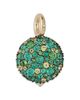 Walters Faith Walters Faith 18K Yellow Gold Green Emerald Oc X Wf Medium Pebble Charm - 1