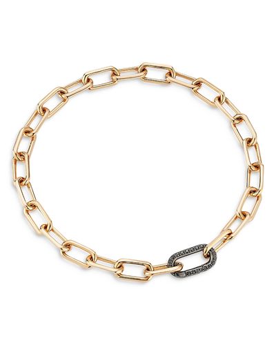 Walters Faith Walters Faith Men's 18K Black & Rose Gold Diamond Clasp Chain Link Bracelet