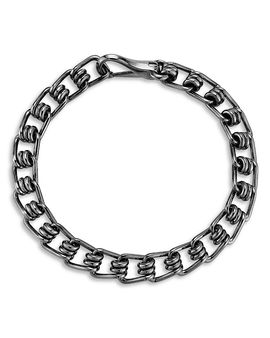 Walters Faith Walters Faith Men's Sterling Silver Black Rhodium Huxley Coil Link Bracelet