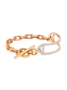 Walters Faith Women's Saxon 18K Rose Gold & Diamond Side Cuff Chain Link Bracelet