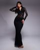 Wanderdoll Wander Doll Lacie sculpting lace high waisted maxi skirt in black - part of a set - 1