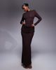 Wanderdoll Wanderdoll Ashtin second skin drape detail maxi skirt in espresso - part of a set-Brown - 1