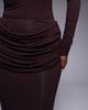 Wanderdoll Wanderdoll Ashtin second skin drape detail maxi skirt in espresso - part of a set-Brown - 2