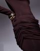 Wanderdoll Wanderdoll Ashtin second skin drape detail maxi skirt in espresso - part of a set-Brown - 3