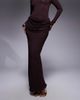 Wanderdoll Wanderdoll Ashtin second skin drape detail maxi skirt in espresso - part of a set-Brown - 4
