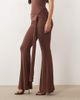 Wanderdoll Wanderdoll Bella sculpting second skin knot side draped detailing wide leg pants in chocolate - part of a set-Brown - 2