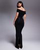 Wanderdoll Wanderdoll Belle sculpting second skin bardot drape detail bodycon maxi dress in black - 3