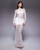 Wanderdoll Wanderdoll Britney asymmetric ruched waist lace maxi skirt in white - part of a set - 1