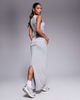 Wanderdoll Wanderdoll Emma premium jersey ruched fold over maxi skirt set in gray heather - 2