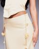 Wanderdoll Wanderdoll Esmerelda premium satin drape flower detail maxi skirt in lemon - part of a set-Yellow - 3