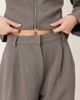 Wanderdoll Wanderdoll exclusive Gabriella tailored wide leg pants with cuffs in gray - part of a set - 3