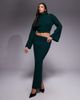 Wanderdoll Wanderdoll Exclusive Mabel deep fold-over waistband maxi skirt in forest green - part of a set-Black - 1