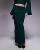 Wanderdoll Wanderdoll Exclusive Mabel deep fold-over waistband maxi skirt in forest green - part of a set-Black - 2