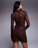 Wanderdoll Wanderdoll Lacie lace mini skirt in espresso - part of a set-Brown - 4