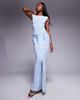 Wanderdoll Wanderdoll Nara sculpting second skin shoulder pad bodysuit in baby blue - part of a set - 3