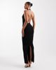 Wanderdoll Wanderdoll Phe sculpting second skin halterneck plunge bodycon maxi dress in black-Red - 2