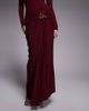 Wanderdoll Wanderdoll triple layered mesh metal hardware gathered waist detail maxi skirt in burgundy - part of a set-Purple - 2