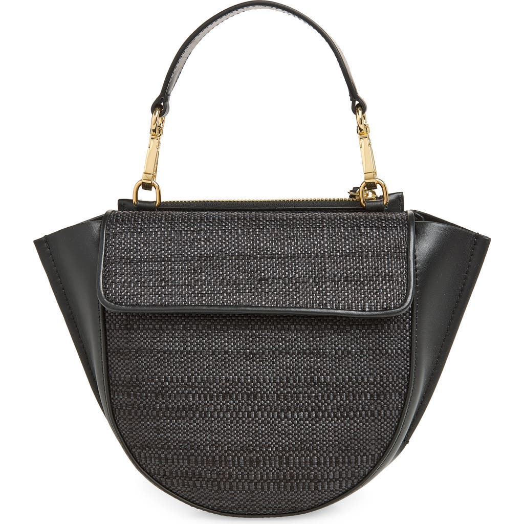 Wandler Wandler Mini Hortensia Leather & Raffia Handbag