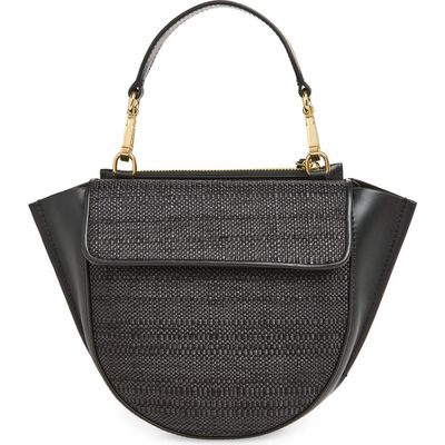 Wandler Wandler Mini Hortensia Leather & Raffia Handbag
