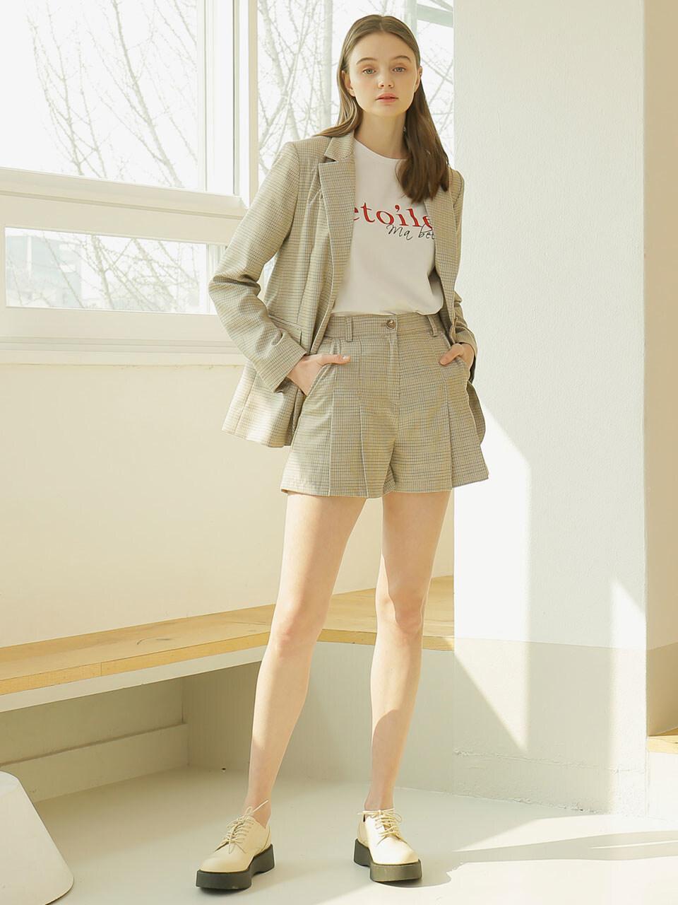 WARDROBE PLEATS SHORTS_CHECK