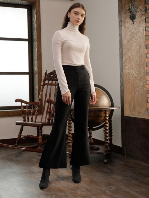 WARDROBE Slit Bootcut Trousers Black