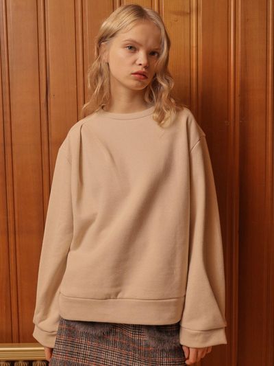 WARDROBE Tuck Point Sweatshirt_Beige