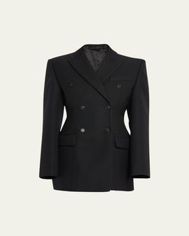 WARDROBE.NYC Double-Breasted Contour Wool Blazer