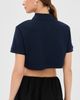 WARDROBE.NYC WARDROBE. NYC Crop Polo Top Navy - 3