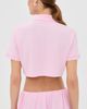 WARDROBE.NYC WARDROBE. NYC Cropped Polo Top Baby Pink - 3
