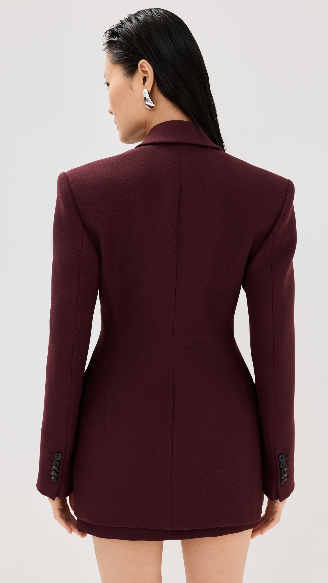 NYC Double Breasted Contour Blazer Oxblood S