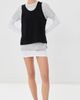 WARDROBE.NYC WARDROBE. NYC Layered Mini Tee White/Grey Marl/Black - 5