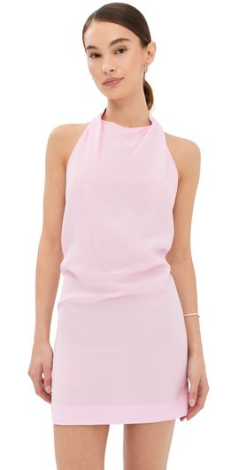 WARDROBE.NYC WARDROBE. NYC Liquid Halter Mini Dress Baby Pink