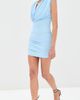 WARDROBE.NYC WARDROBE. NYC Matte Draped Mini Dress Sky - 5