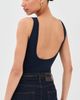 WARDROBE.NYC WARDROBE. NYC Opaque Scoop Bodysuit Navy - 3