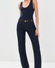 WARDROBE.NYC WARDROBE. NYC Opaque Scoop Bodysuit Navy - 5