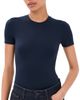 WARDROBE.NYC WARDROBE. NYC Opaque Tee Bodysuit Navy - 1